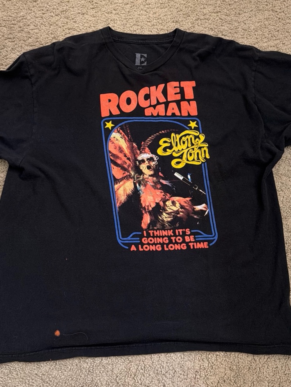 Elton John 'Rocket Man' Graphic Tee - Black